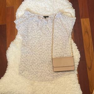 Banana Republic Sheer Dress Shirt Ruffle Top Size Small